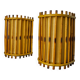 Pair of rattan wall lights, France, 1960