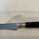 Empire-style knife set in ebony, with silver ferrules and pommels