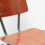 Eromes oak and grey-green chair with hooks