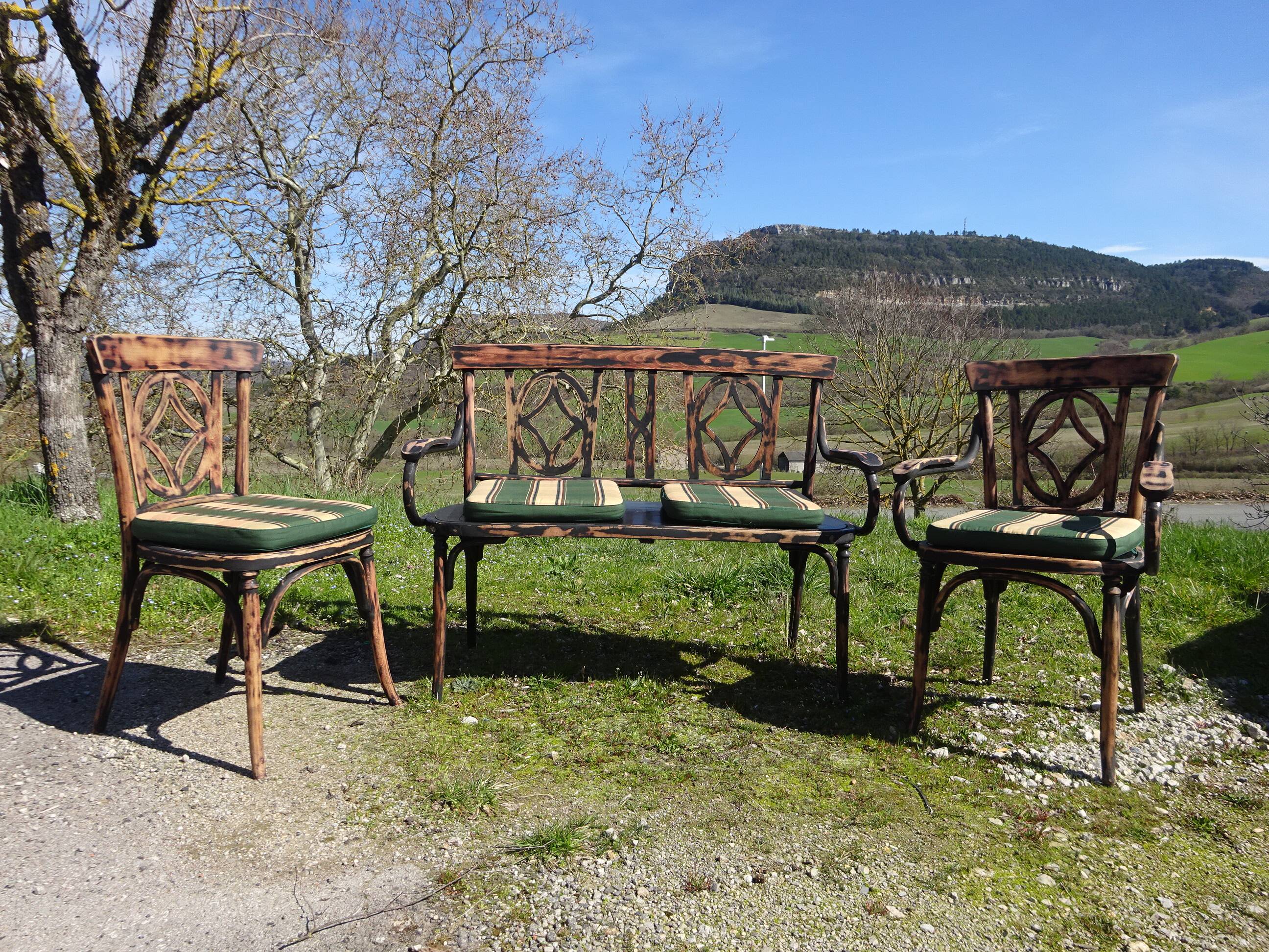 Baumann salon, armchair, bench and bistro chair