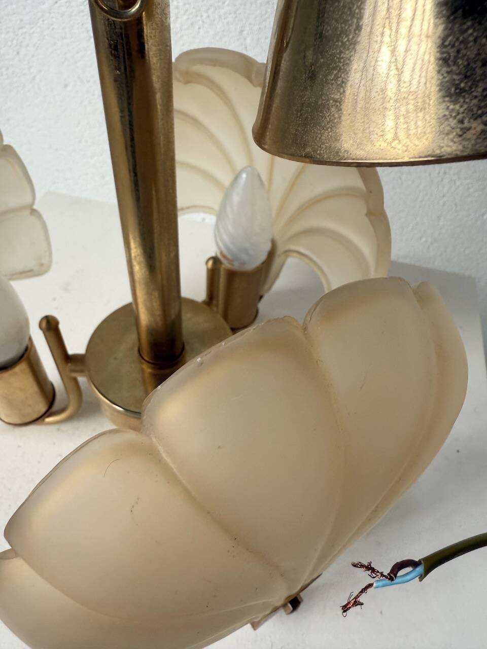 Shell and brass chandelier from the 70s