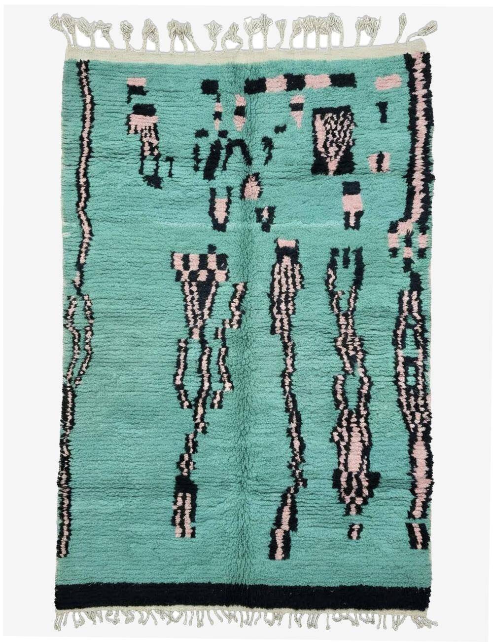 Contemporary mint green rug - 280 x 187 cm