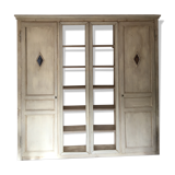 Library in old woodwork worn in off-white