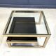 Vintage 23kt gold layered G shaped coffee table by Belgochrom, 1970s