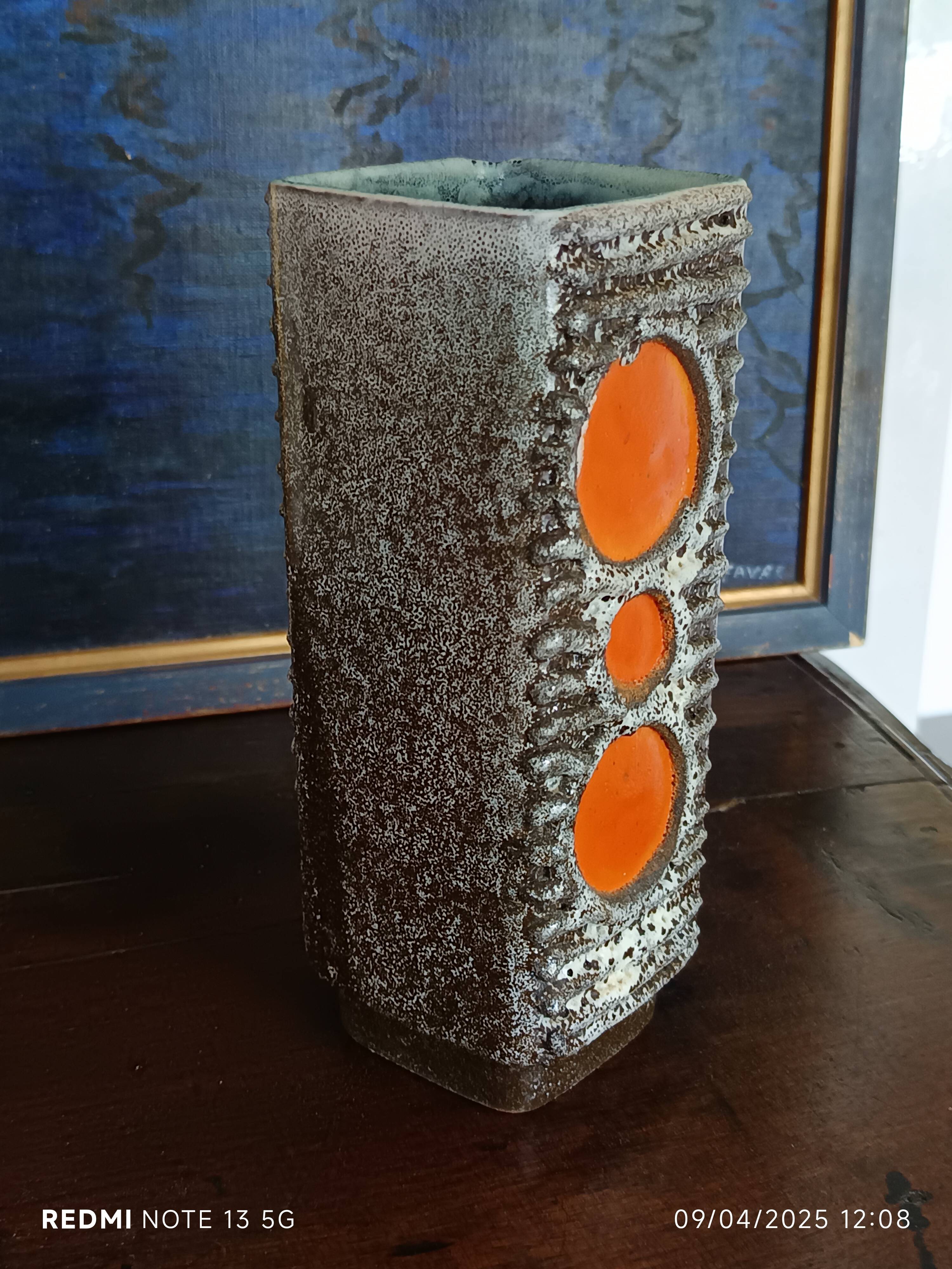 Strehla fat lava vase 1960/1970 ceramic