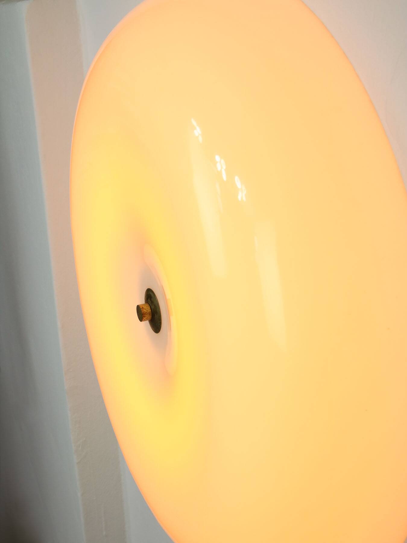 Large Mid Century Modern Italian Plexiglass and Brass Wall Lamp