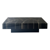 Table basse rectangulaire en résine marbre, design vers 1970