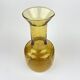 Ancien Vase Carafe Verre Soufflé Bullé Ambré Jaune