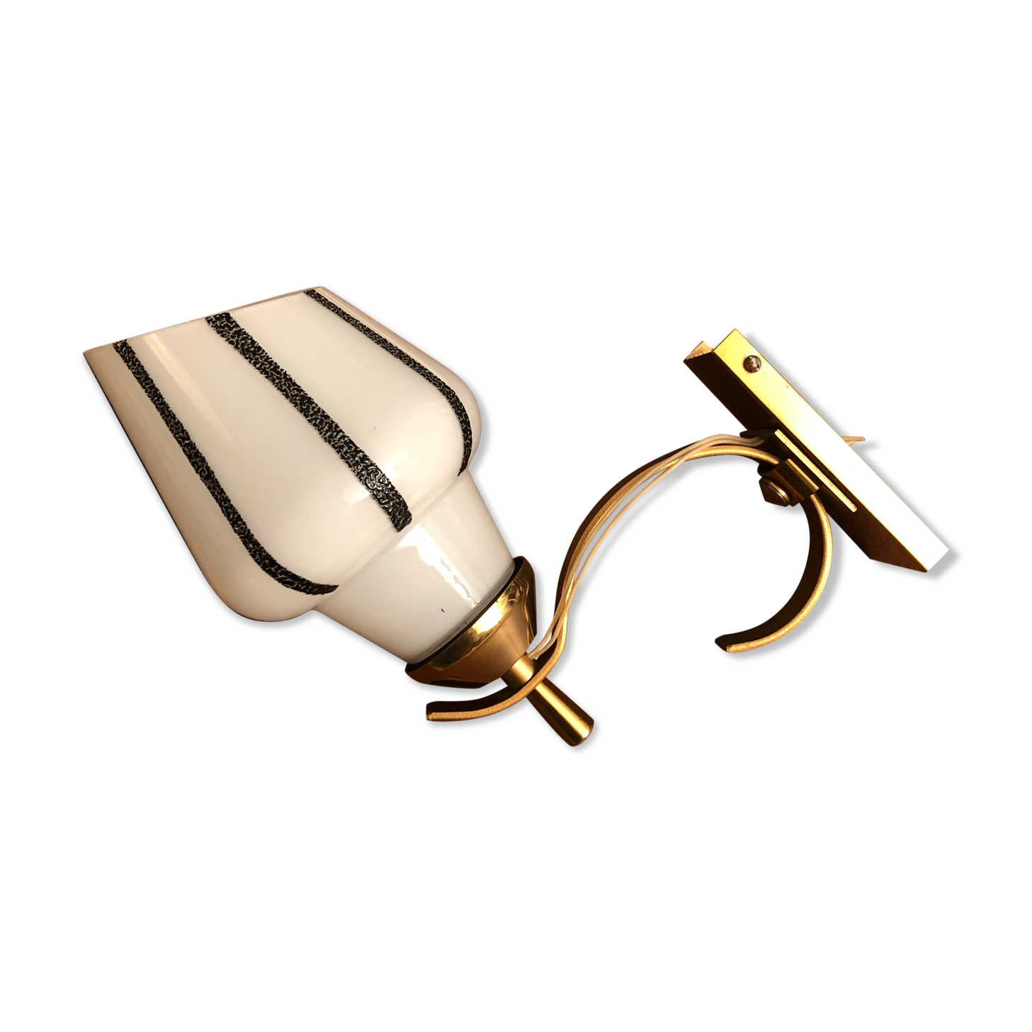 Midcentury vintage brass wall sconce