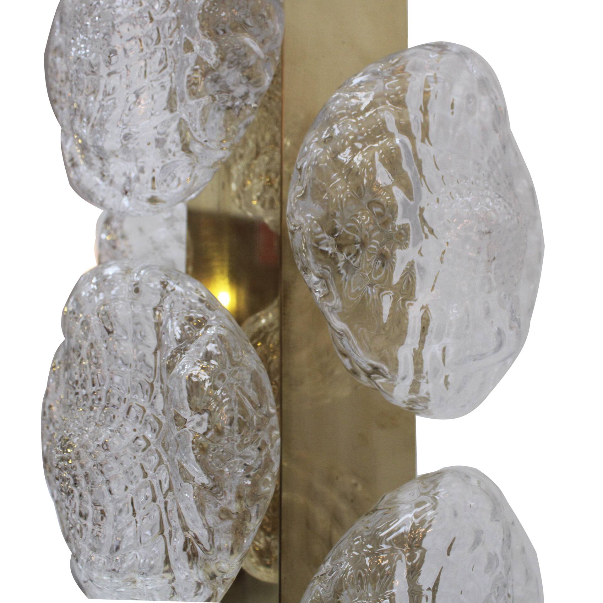Pair of Murano glass and brass table lamps, Italy