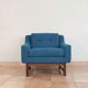 Norwegian living room set in blue fabric, vintage scandinavian 1960s