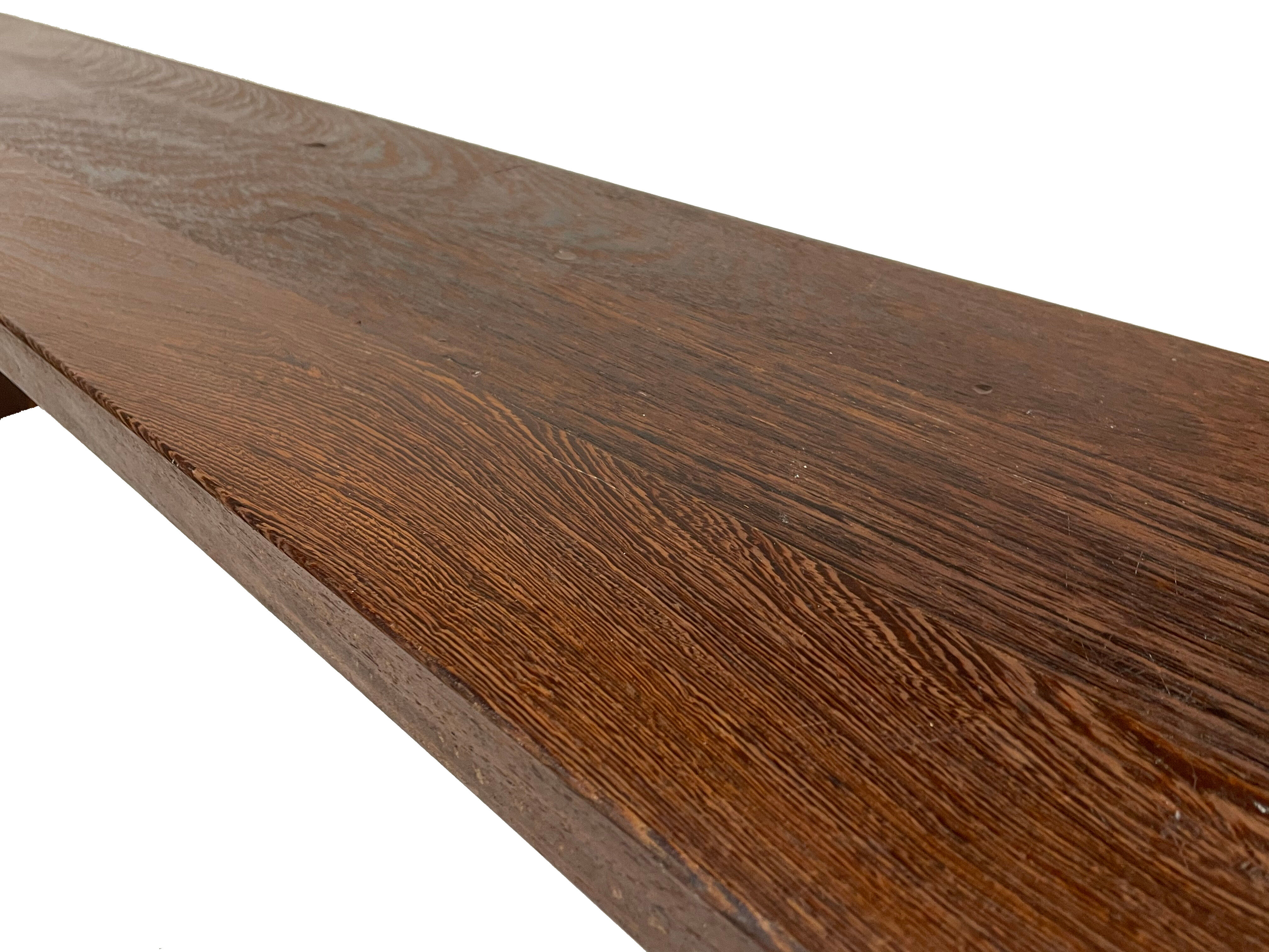 Minimalist vintage sofa design in wengé wood small solid bench