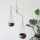 Hanging scales, antique brass and copper scales, hanging basket