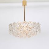 Kinkeldey chandelier in gilded brass and crystal glass, Germany, 1970s