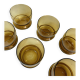 Set of 6 amber glasses