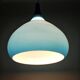 Set of blue glass Danish pendant lamps
