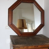 62cm x 62cm octagonal wooden mirror