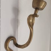 Bronze cobra candle holder wall sconce