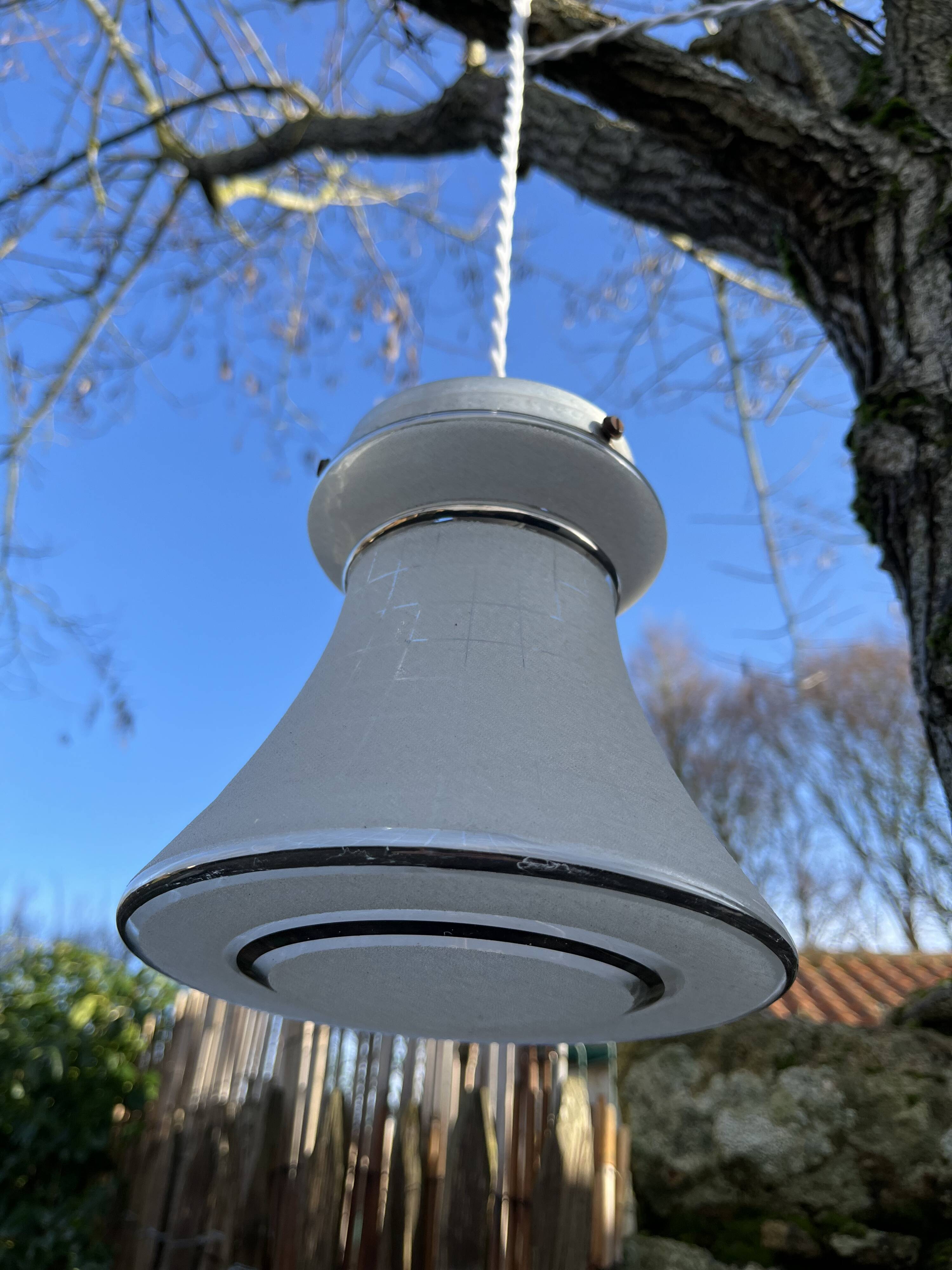 1950s frosted glass pendant light
