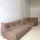 Set Togo sofa 3 places and angle in beige wool edition Ligne Roset of the 80s