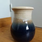 Handcrafted stoneware vase signed Eric Pepin