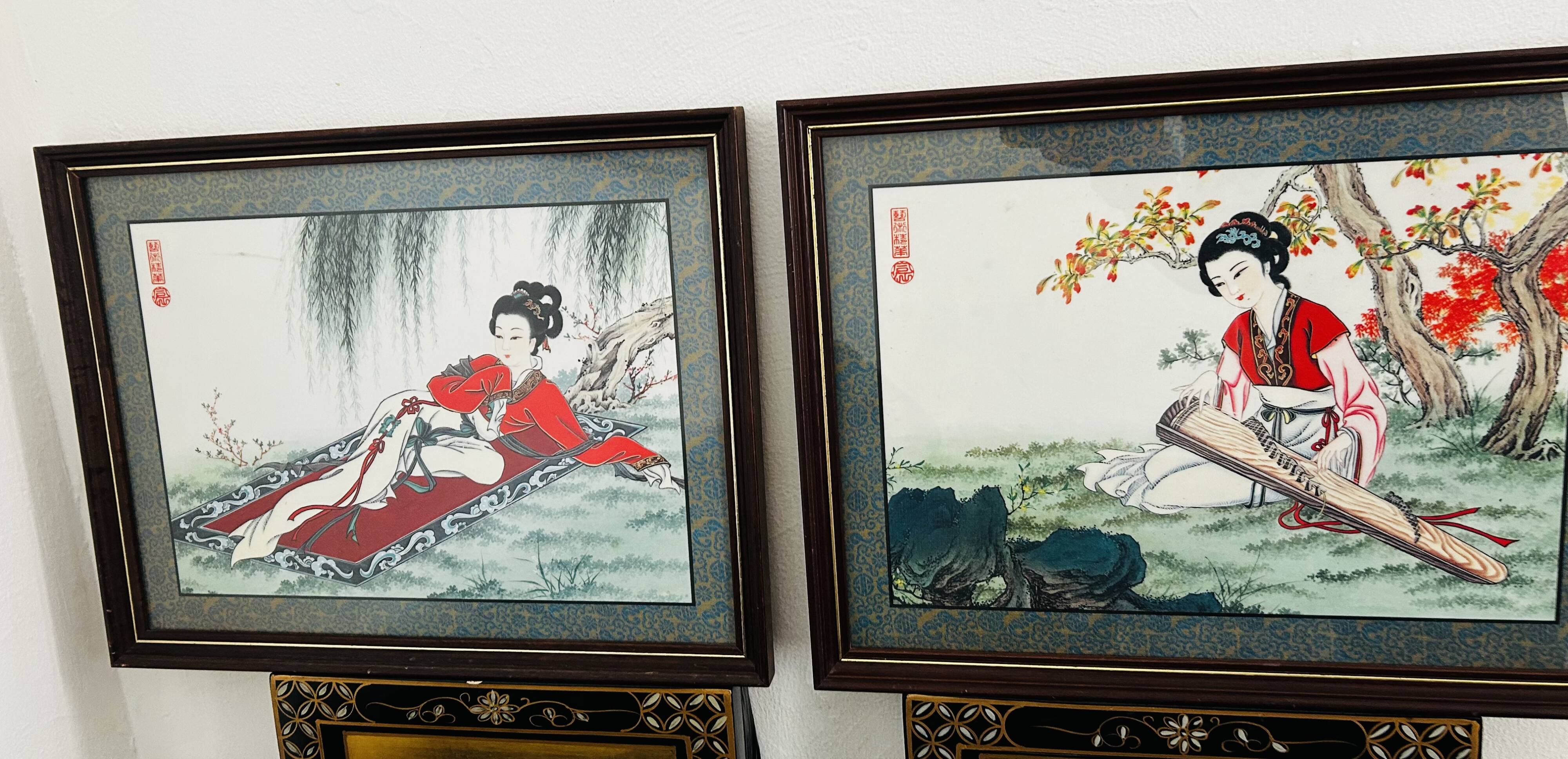 Pairs of Chinese Geisha Wall Panels