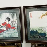 Pairs of Chinese Geisha Wall Panels