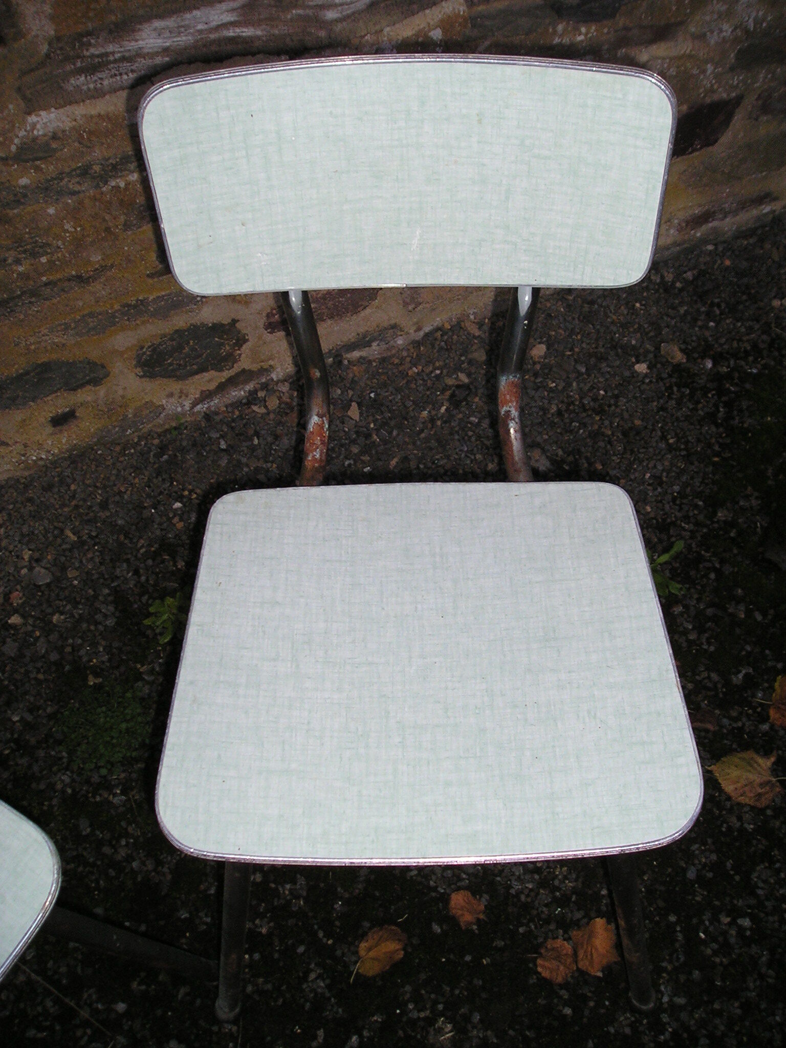 Pair of chrome chairs in formica Plastilux