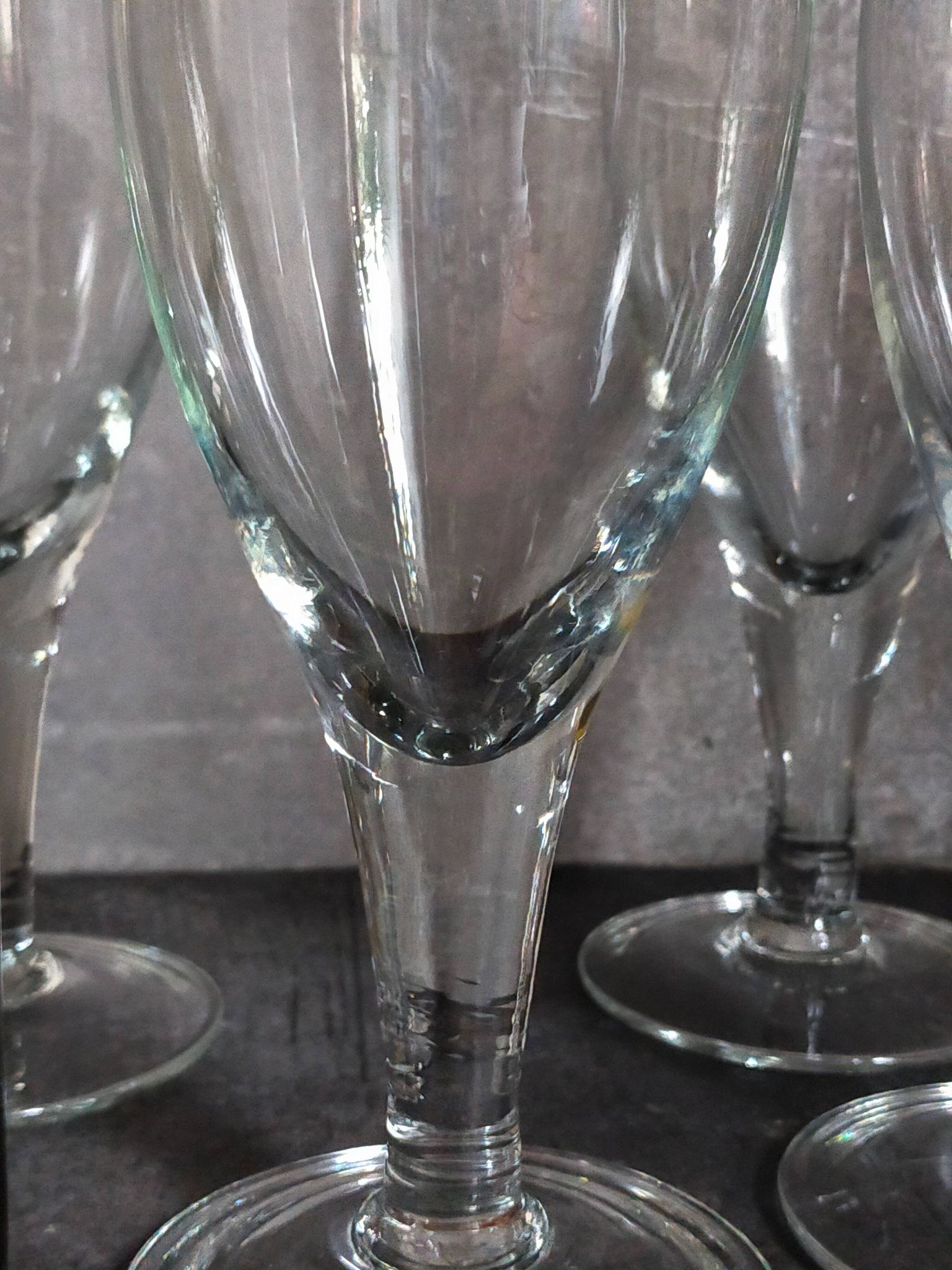 Six verres à pieds en verre soufflé XXL