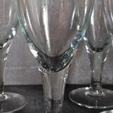 Six XXL blown glass stemmed glasses