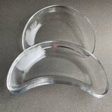 Set of 3 Saint Louis crystal half-moon plates