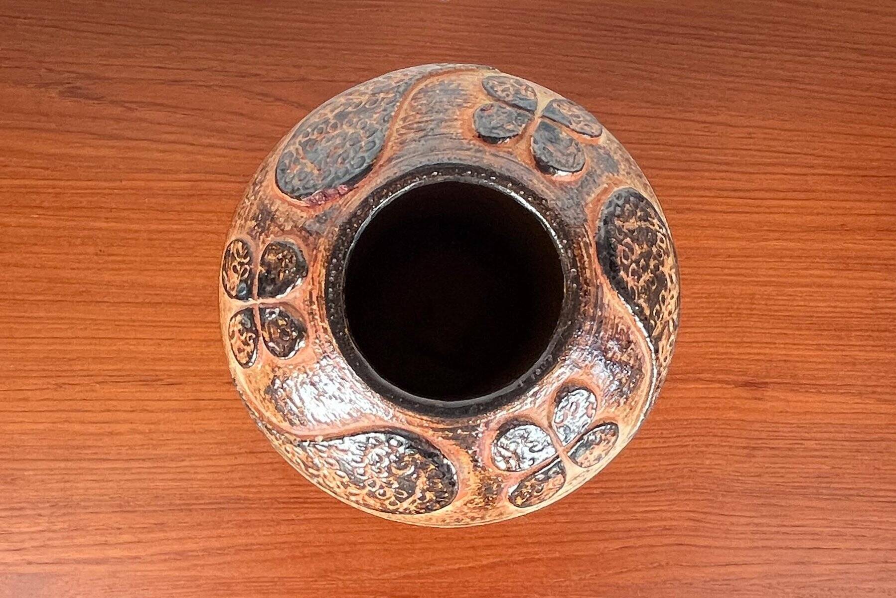 Mid-century modern stoneware mushroom vase by Haico Nitzsche for Søholm, 1960s.