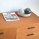 Enfilade par Uniflex en teck & cuir 183 cm