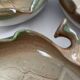 Set of 3 vintage ceramic leaf-shaped dishes, catchalls.