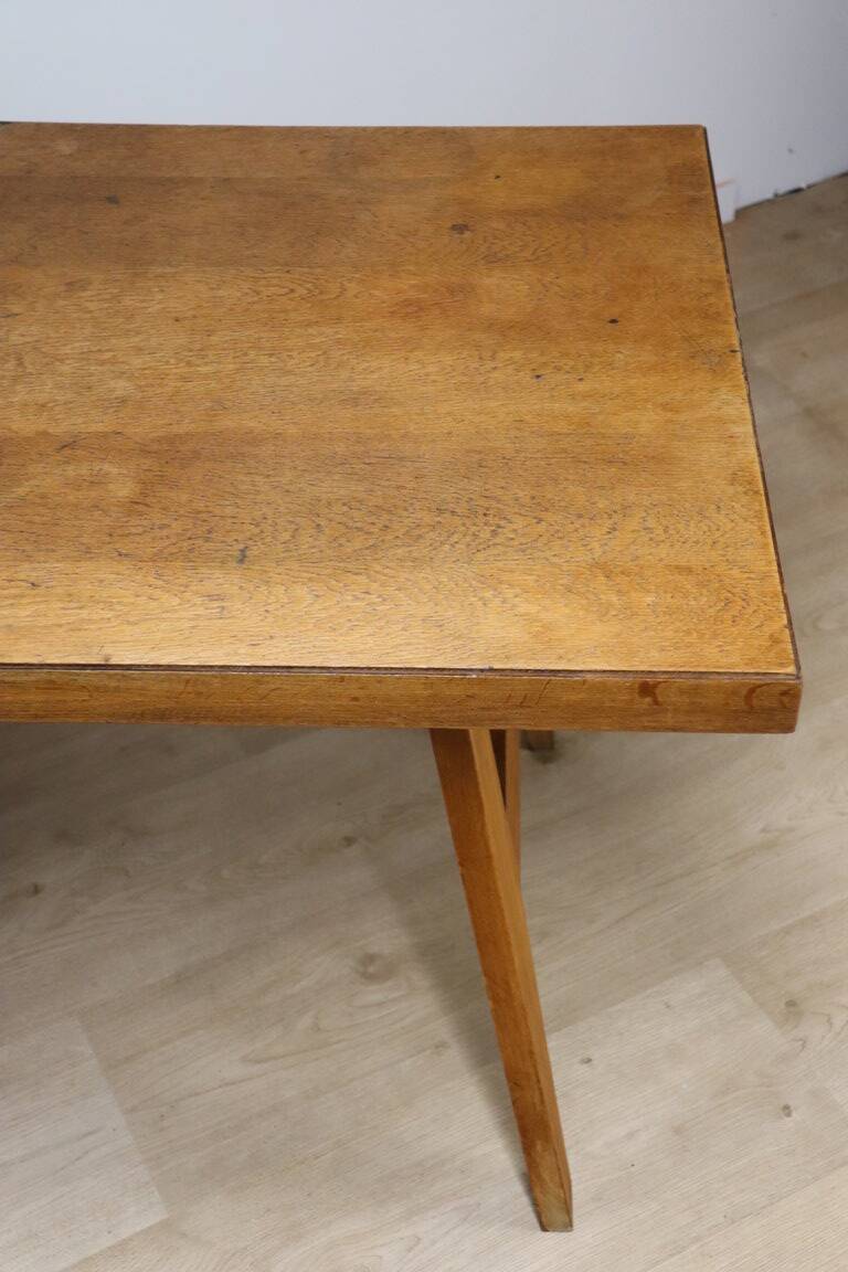Oak dining table by René Gabriel, 1950