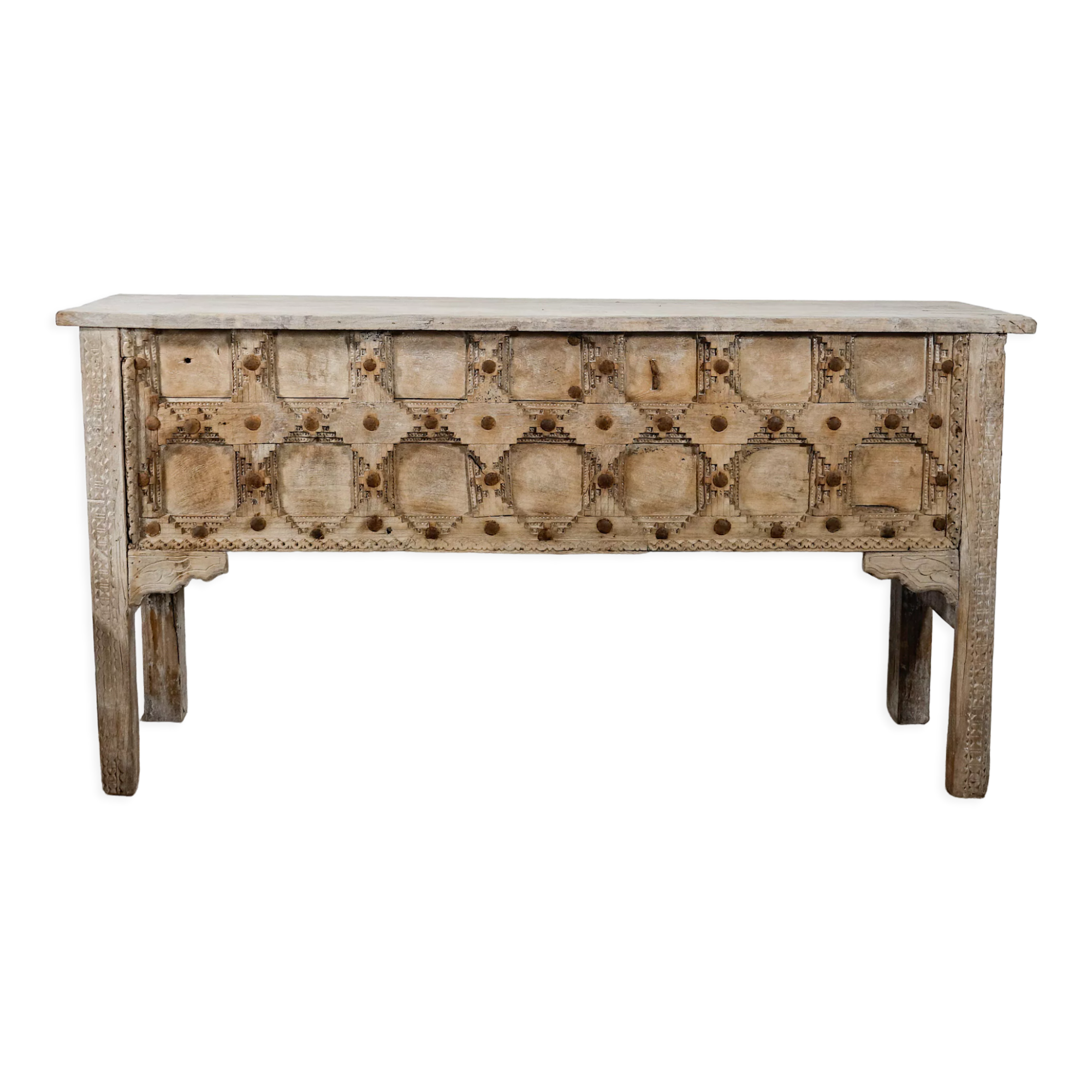 Carved wooden console