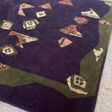 Hand-tufted artistic rug Vezeley by Tisca France 1990s
