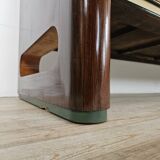 Art Decò Sideboard in Mahogany and Maple with Black Glass and Brass Finishi