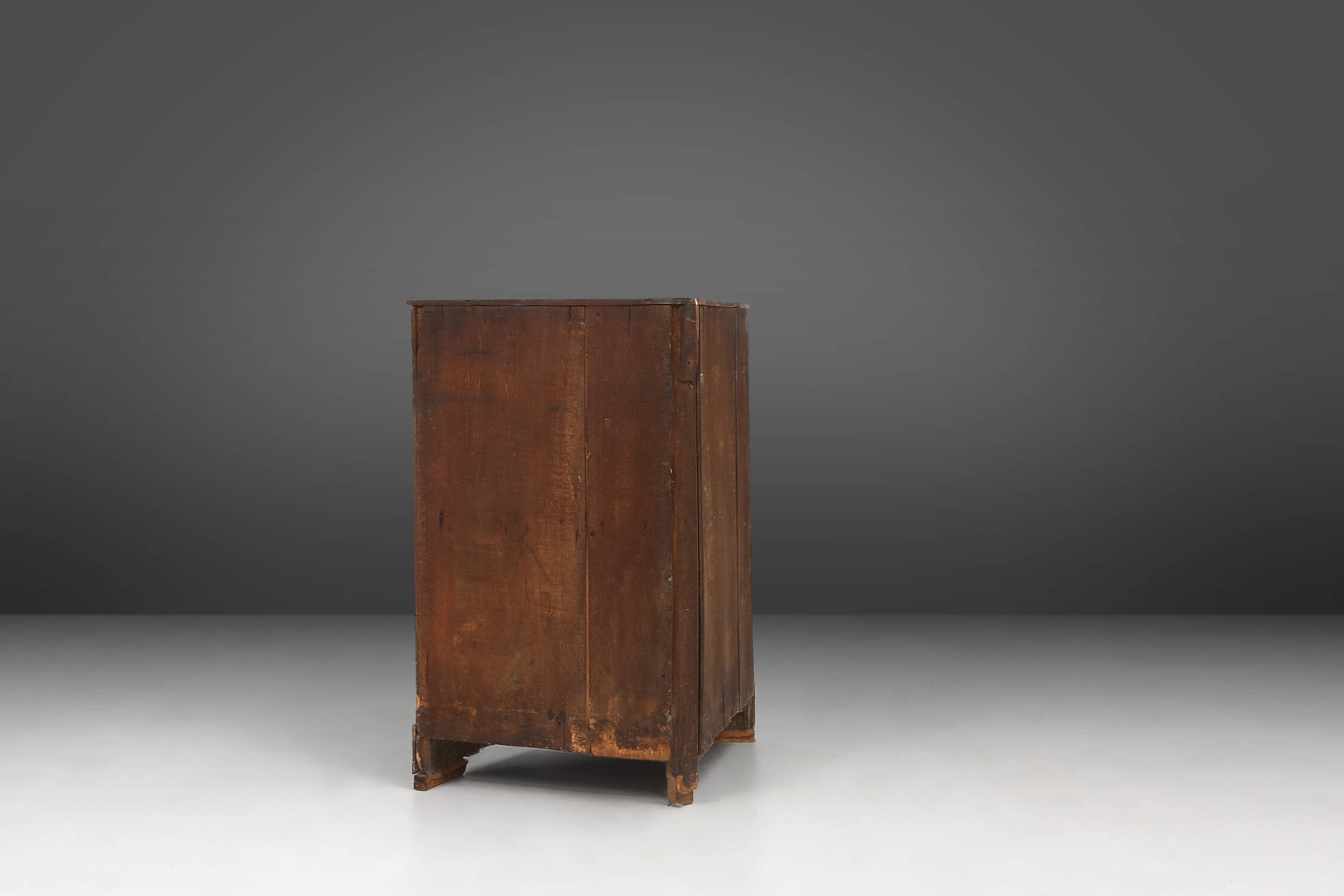 Meuble d'angle antique français avec façade en bois, ca. 1850