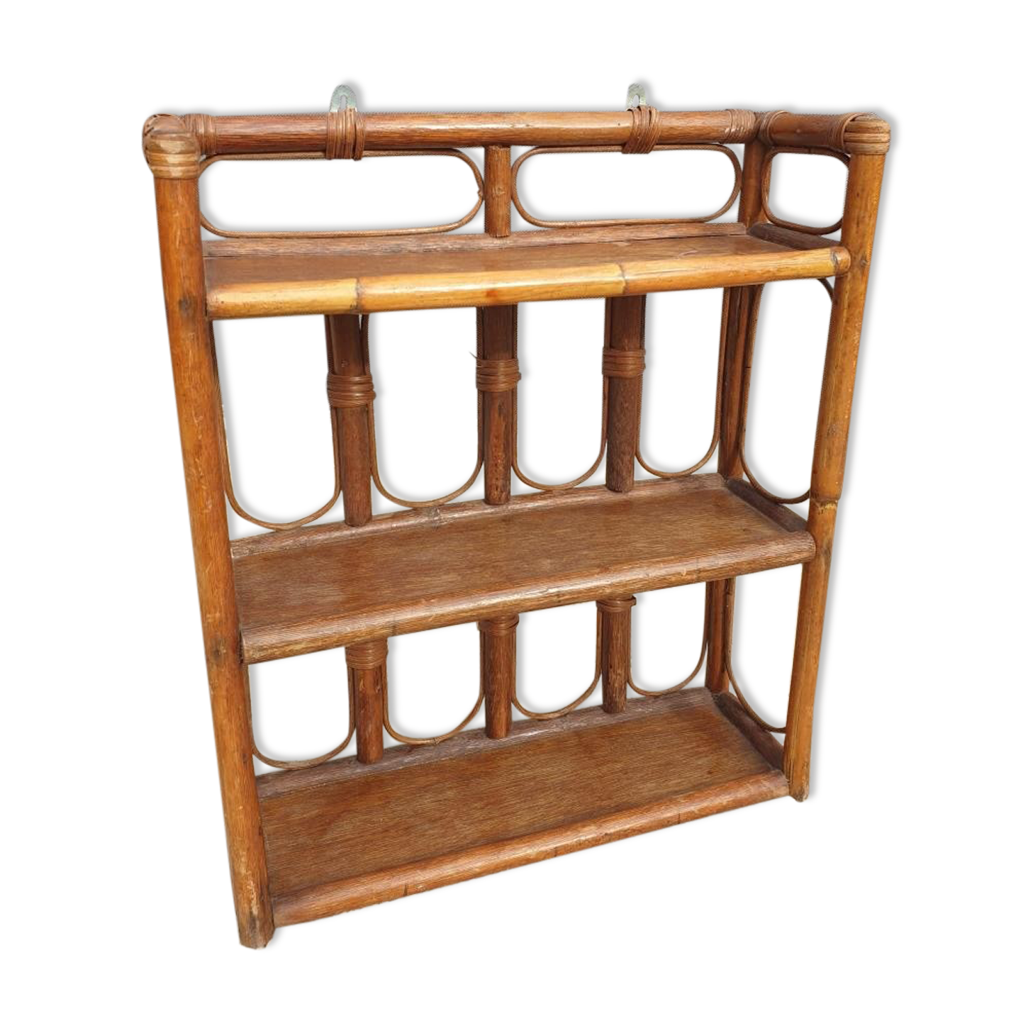 Rattan wall shelf 3 shelves