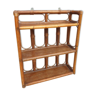 Rattan wall shelf 3 shelves