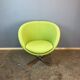 Lounge chair "Planet" by Stokke, chrome and lime green fabric cover, mid-century