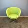 Lounge chair "Planet" by Stokke, chrome and lime green fabric cover, mid-century