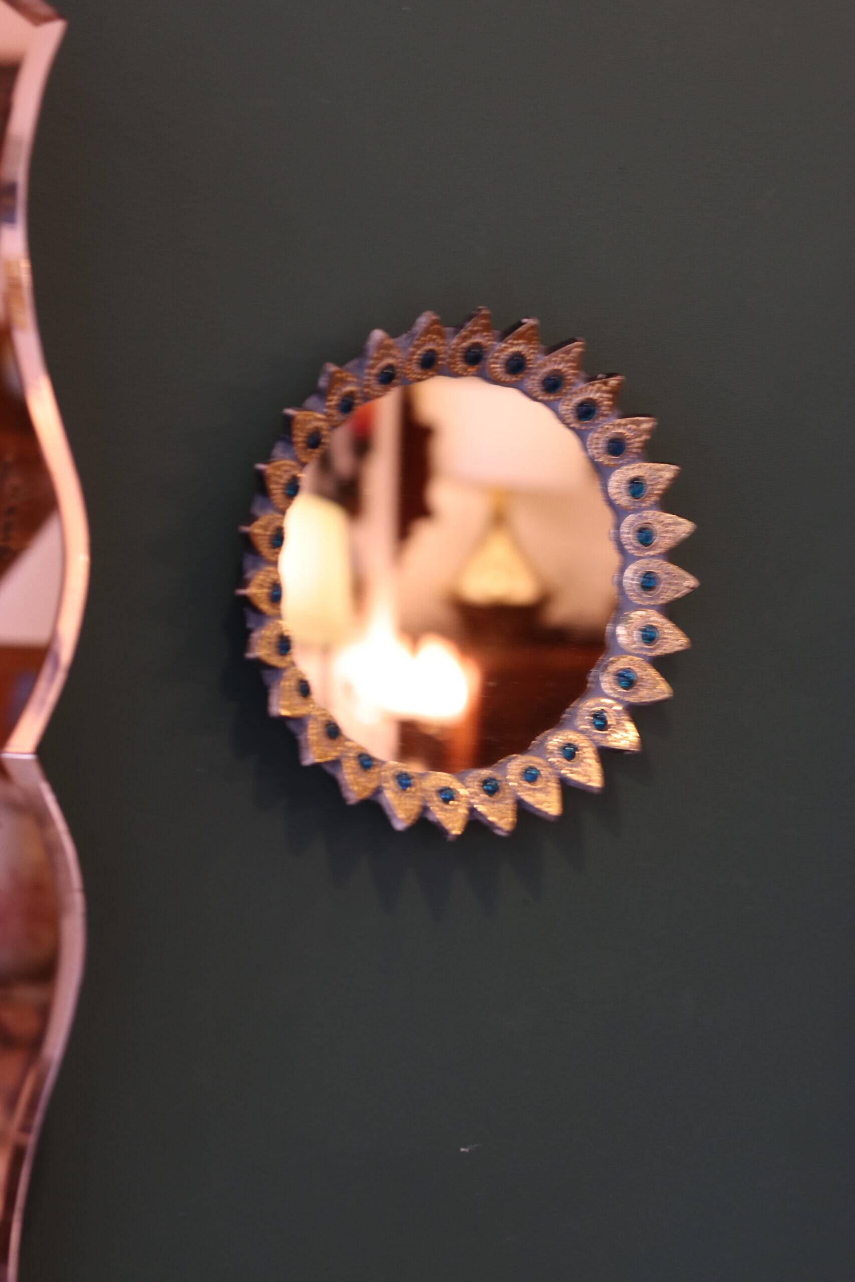 Decorative mirror by Marcel Vangeerbergen (1933-2007), Belgian ceramist.