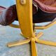 Svend Skippers vintage retro cognac leather swivel chair set 1970s
