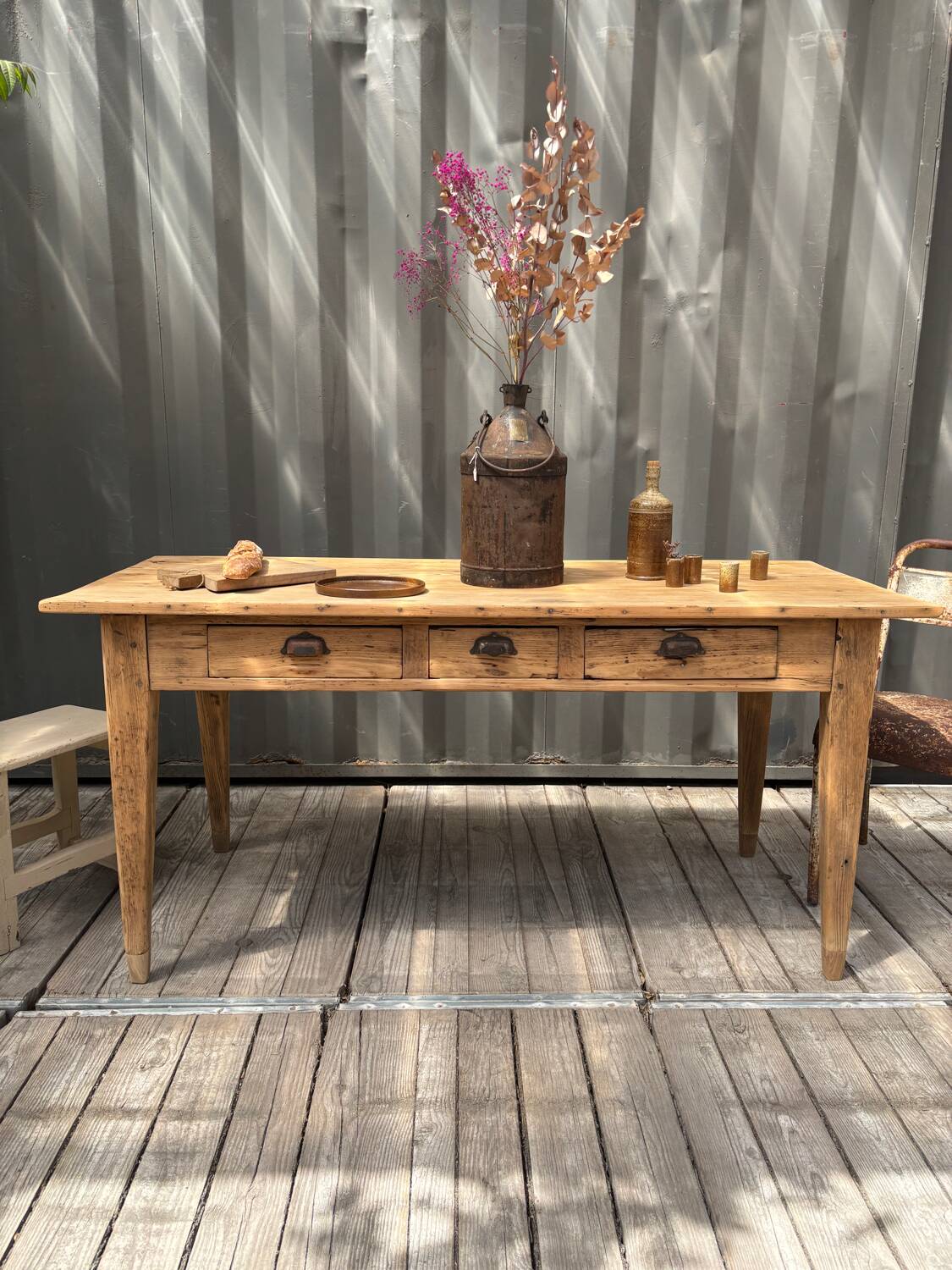 3-drawer farmhouse table