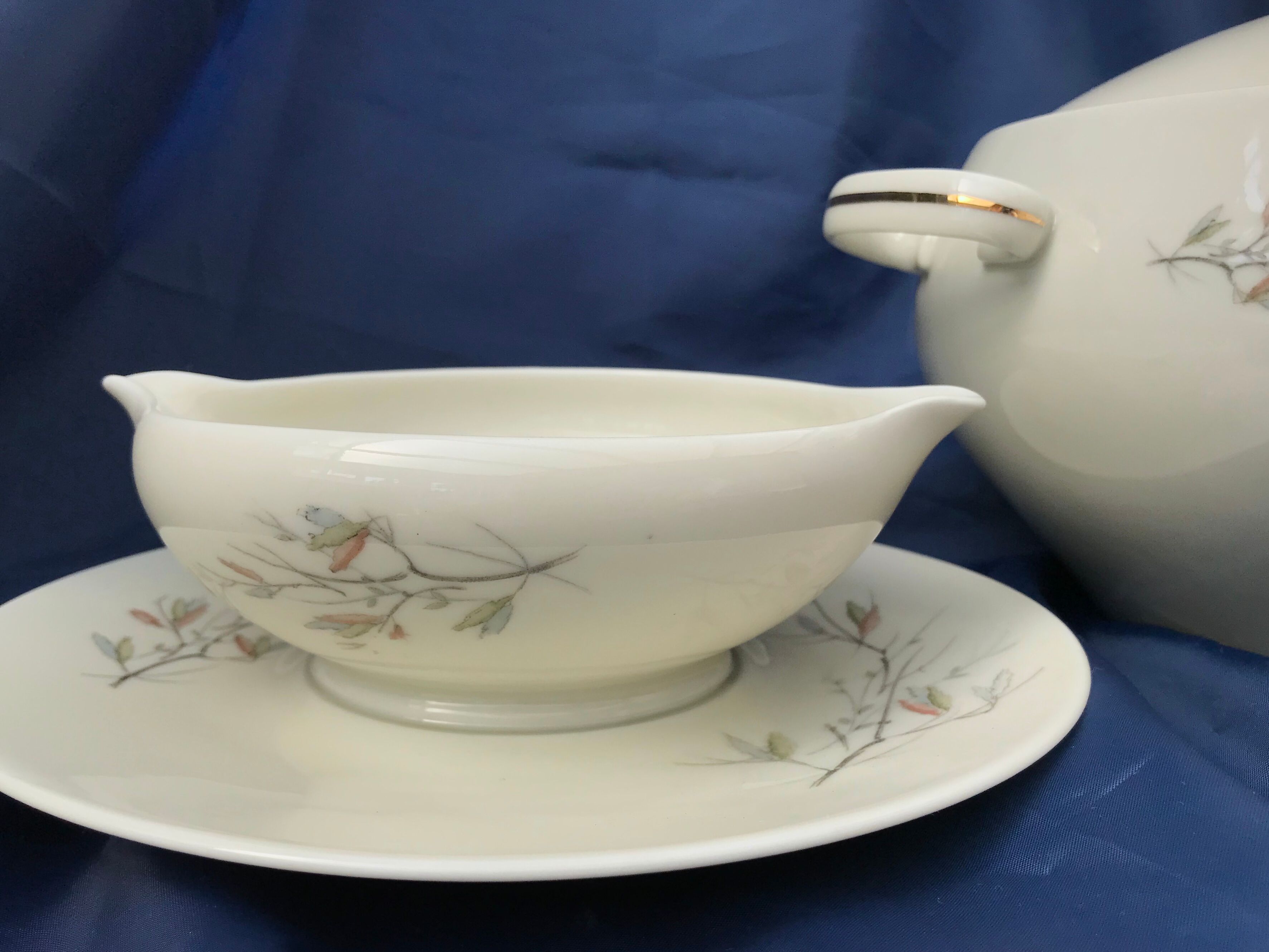 Vintage service porcelain Limoges 37 pieces france limoges unic beige gray gold