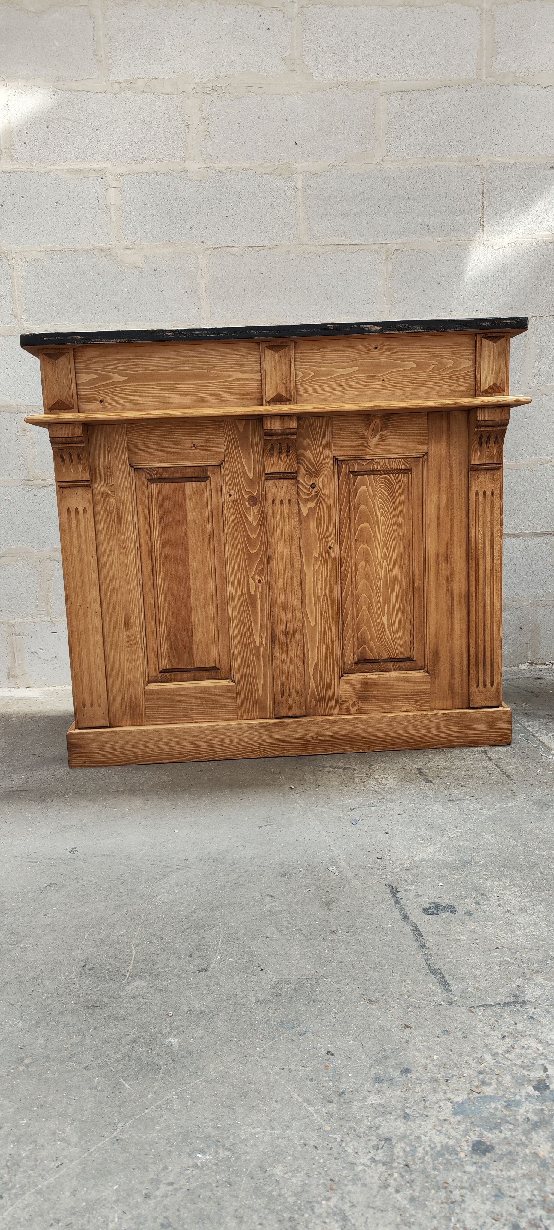 Waxed pine counter bar crate furniture trade