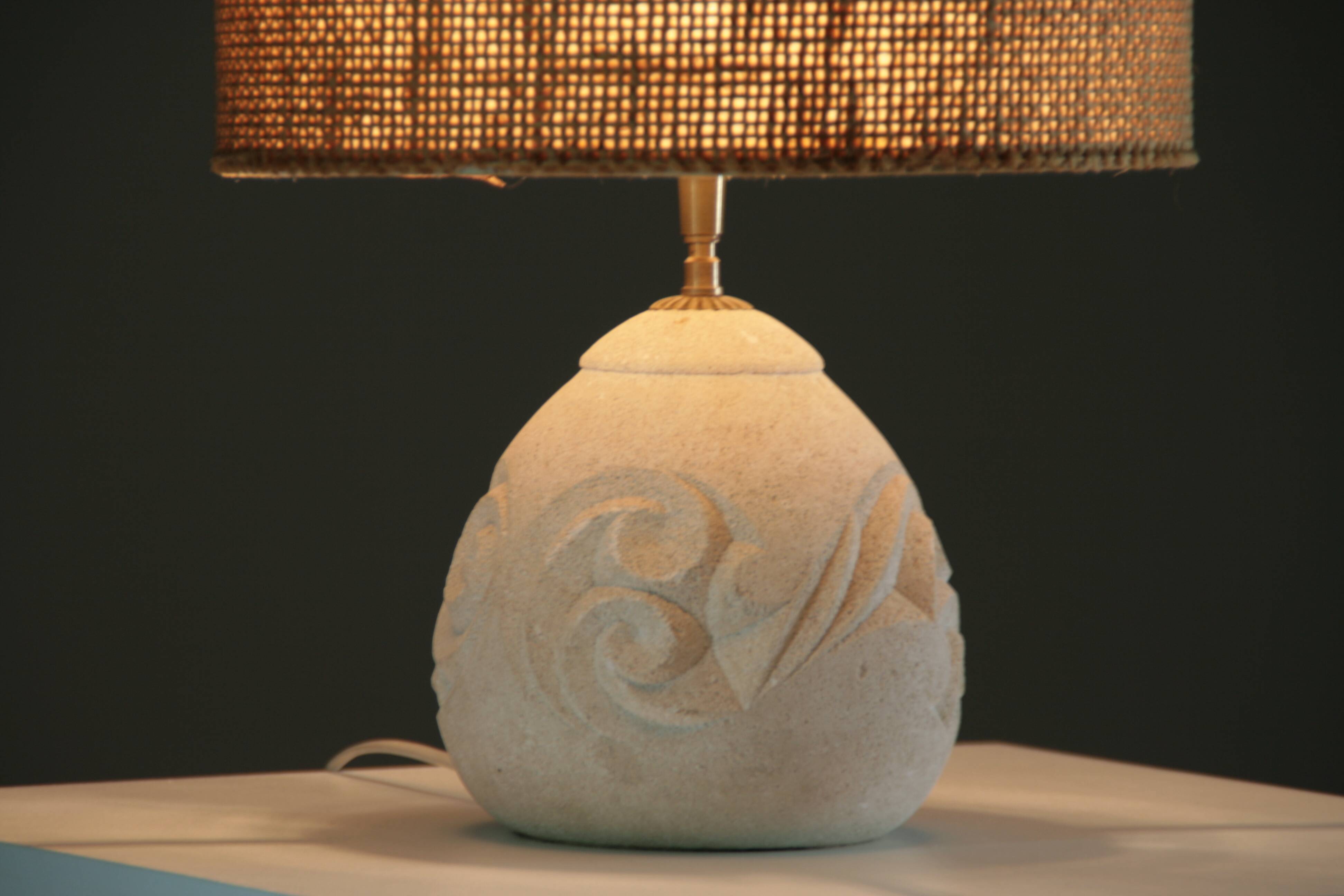 Reconstituted stone lamp in the style of Albert Tormos, 1970.