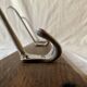 Vintage wall-mounted coat rack in solid wood - 3 cast aluminum hooks
